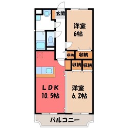 宝積寺駅 徒歩10分 3階の物件間取画像